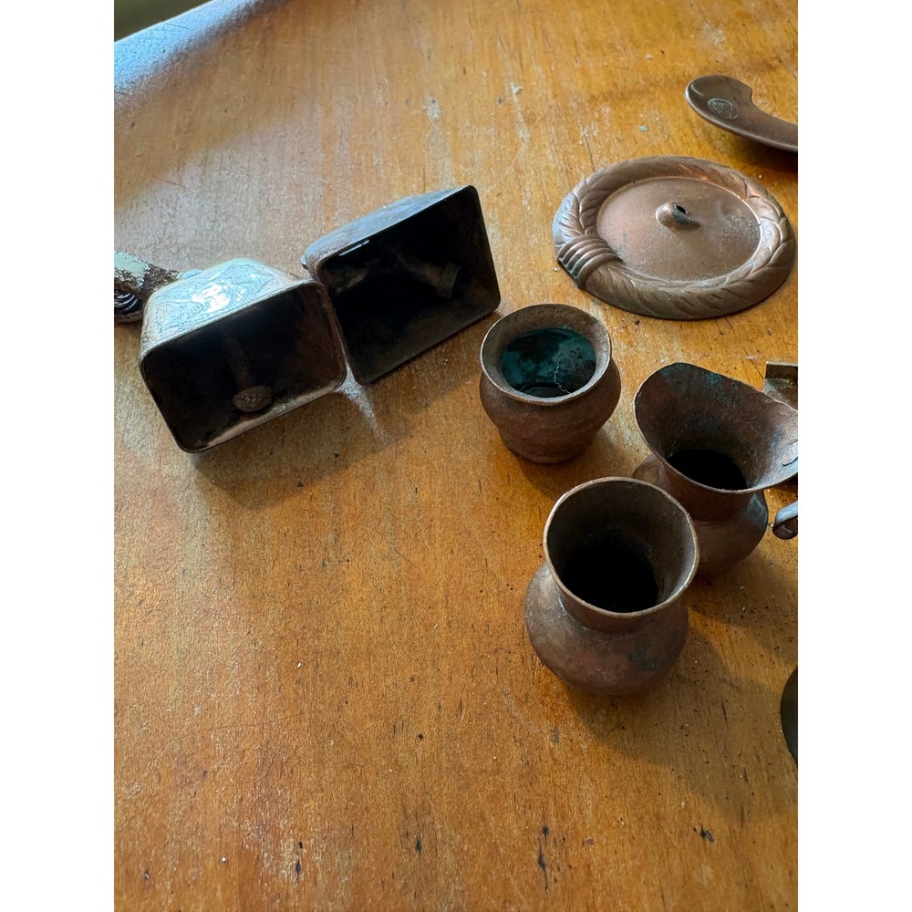 Vintage Copper Mini Kitchen Utensils Lot Bells Ladle Scoops Decor - Picture 7 of 7
